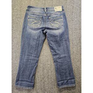Silver Jeans Co Women's Aiko Capri Denim Jeans Blue Size 26